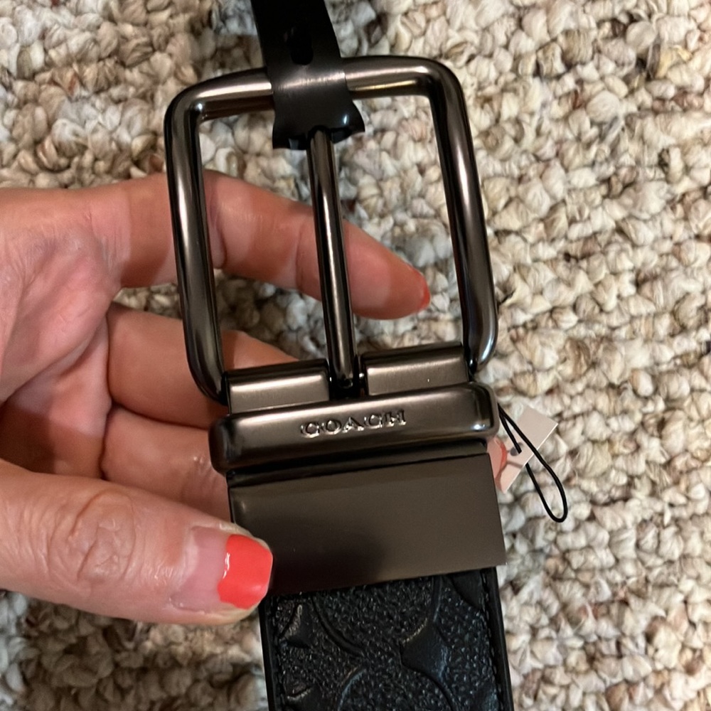 Coach Harness Buckle Cut To Size Reversible Belt, 38 Mm 55168 black - Picture 5 of 10